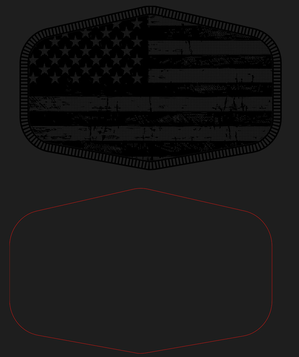 FREE Ronin Distressed line wide hex w/ stitch effect