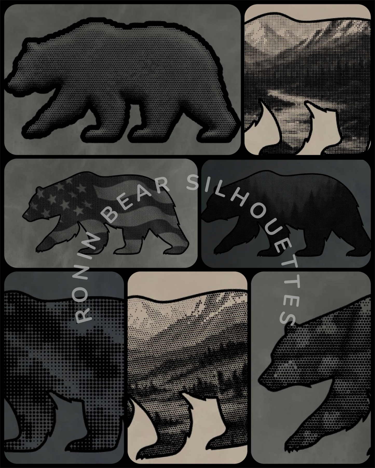 RONIN BEAR SILHOUETTES (7 TOTAL)