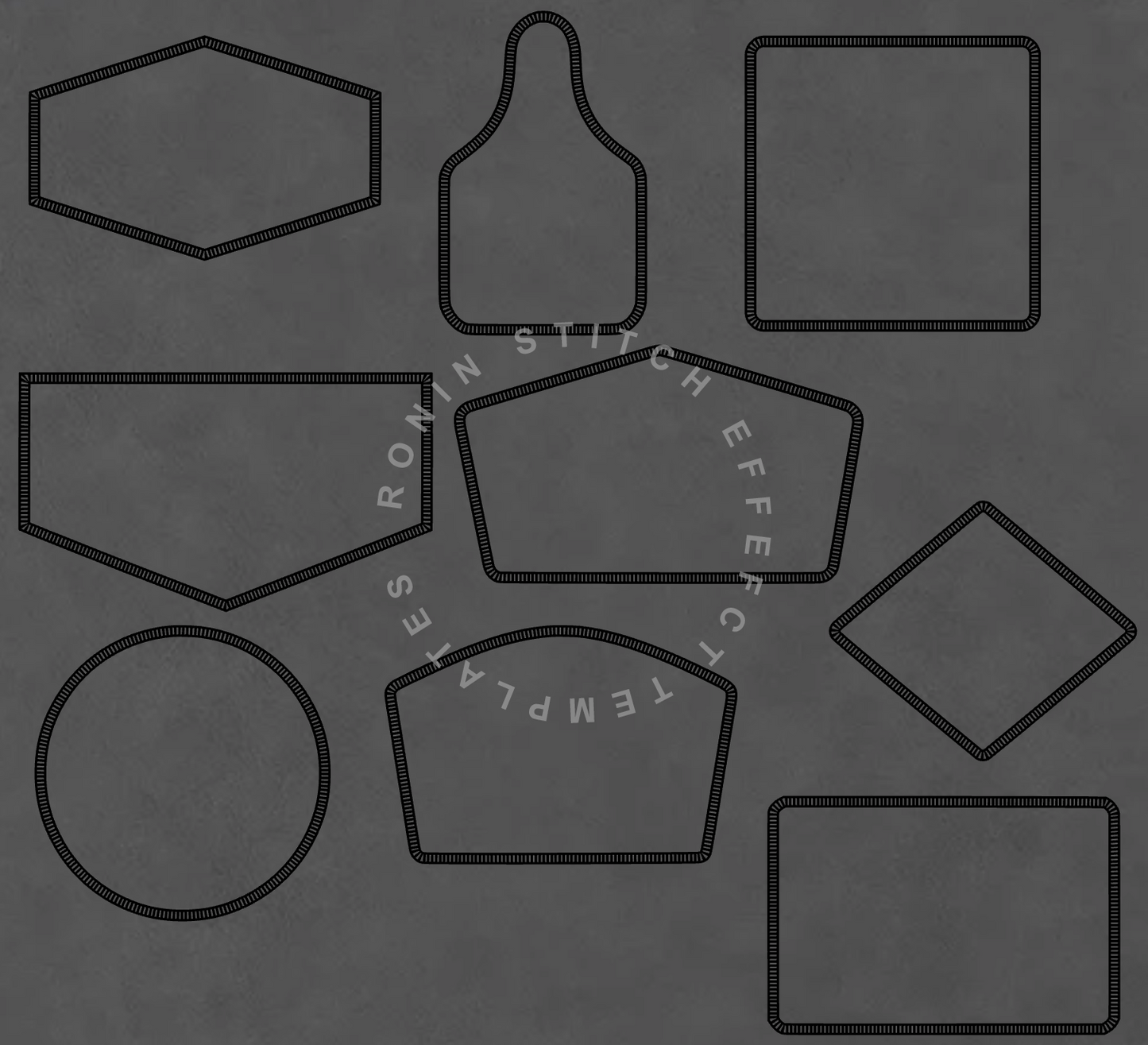 RONIN STITCH EFFECT BORDER  w/ 16 SHAPES