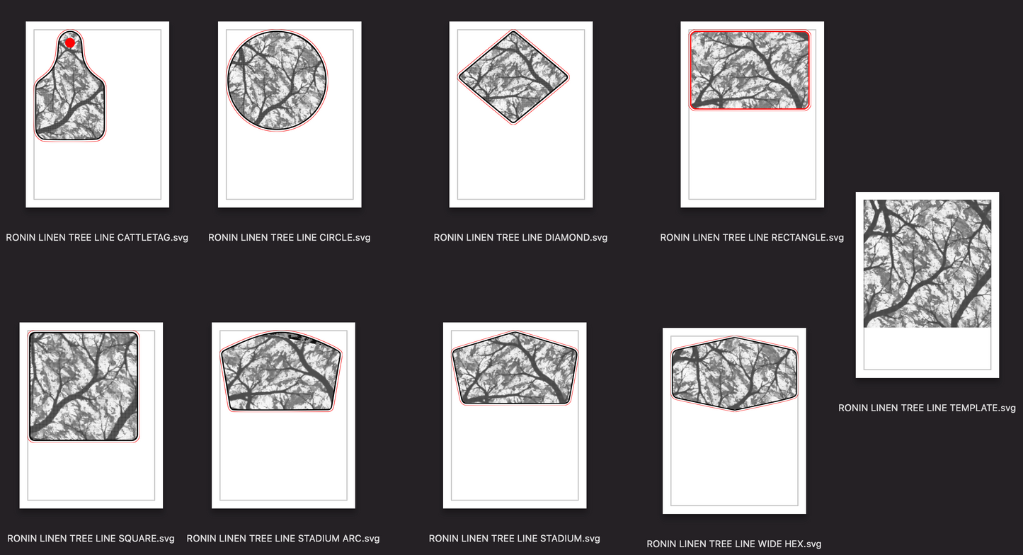 RONIN LINEN Tree Line – 8 Shapes w/ 5x5 Template - DIGITAL FILE