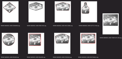 RONIN SMOKED LINEN – 8 Shapes w/ 4x5 Template - DIGITAL FILE
