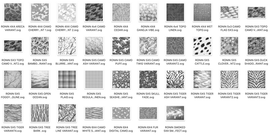 37 Ronin Linen Effect SVG Halftones Templates