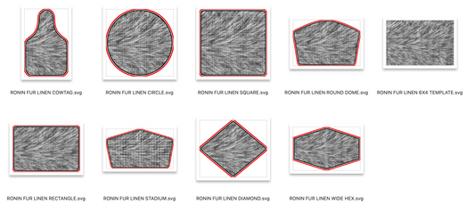 RONIN FUR LINEN – 8 Shapes w/ 6x4 Template - DIGITAL FILE