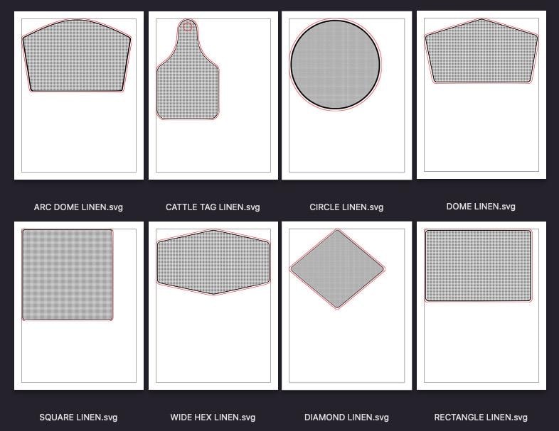 RONIN LINEN Regular – 8 Shapes w/ 5x5 Template - DIGITAL FILE