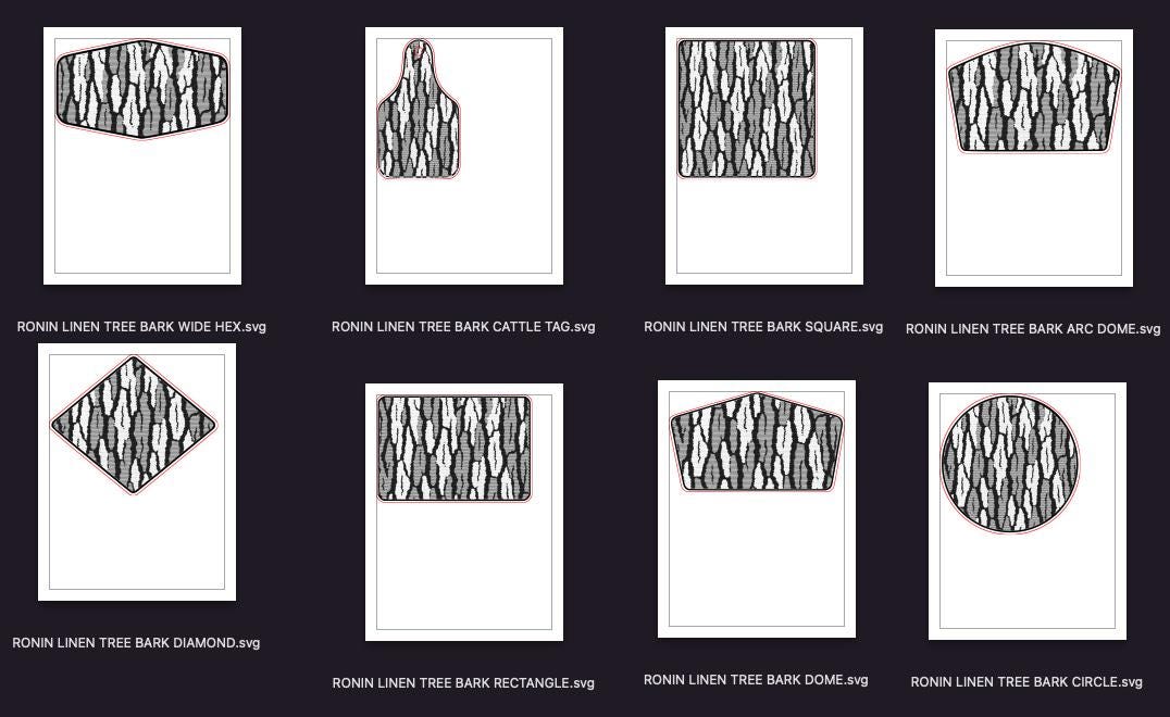 RONIN LINEN Tree Bark – 8 Shapes w/ 6x4 And Distressed Vectors - DIGITAL FILE